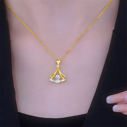 Elegant Gold Plated Crystal Pendant Necklace – Timeless Luxury Jewelry